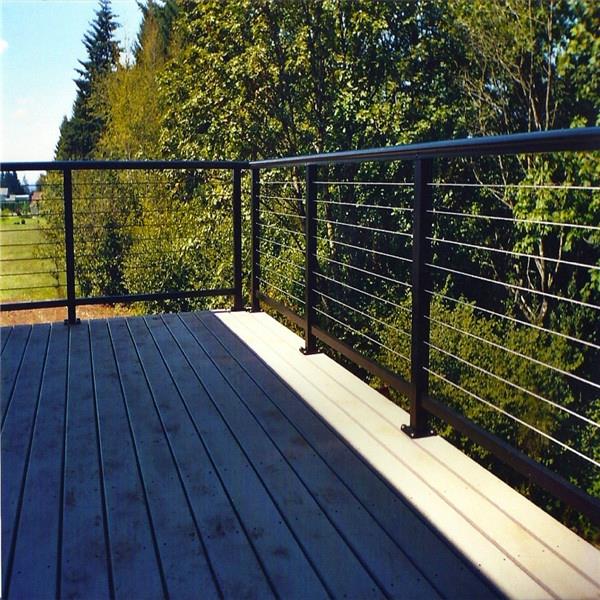 black color Staircase Railing Stainless Steel Cable Railing 